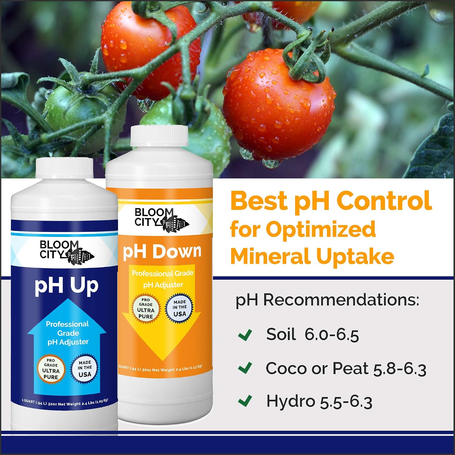 pH Up & Down Control Kit for Optimal Nutrient Uptake, 1 Quart | Helps Avoid Nutrient Lockout