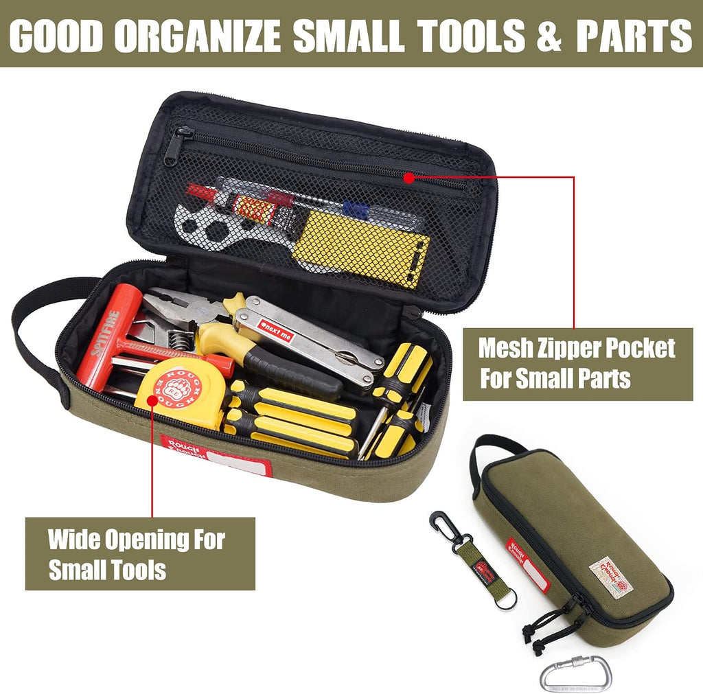 Rough Enough Small Tool Bag Pouch Box EDC Organizer Storage Case for Accessories with Zipper Portable Handle
