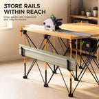 Portable Folding Workbench, 4 x 4 ft, Adjustable Top Leveling Pads