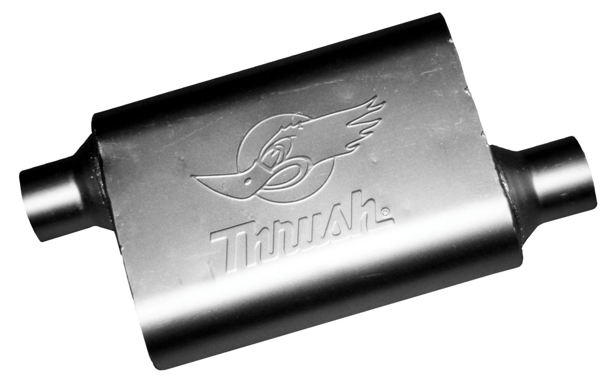 Muffler Deep Race Tone (Most Applications) Inlet 2.5 Pipe Connection Offset Outlet 2.5 Offset