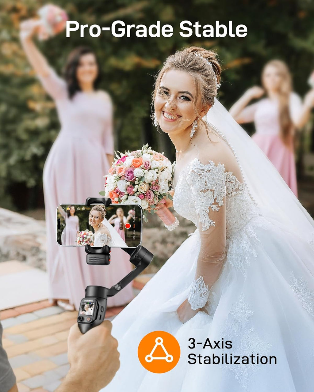 iSteady V3 Ultra 3-Axis Gimbal Stabilizer for iPhone & Android | AI Live Feed Monitoring, AI Auto Tracking