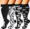 4 Pairs Wide Calf Compression Socks for Women Men 20-30 mmHg Knee High