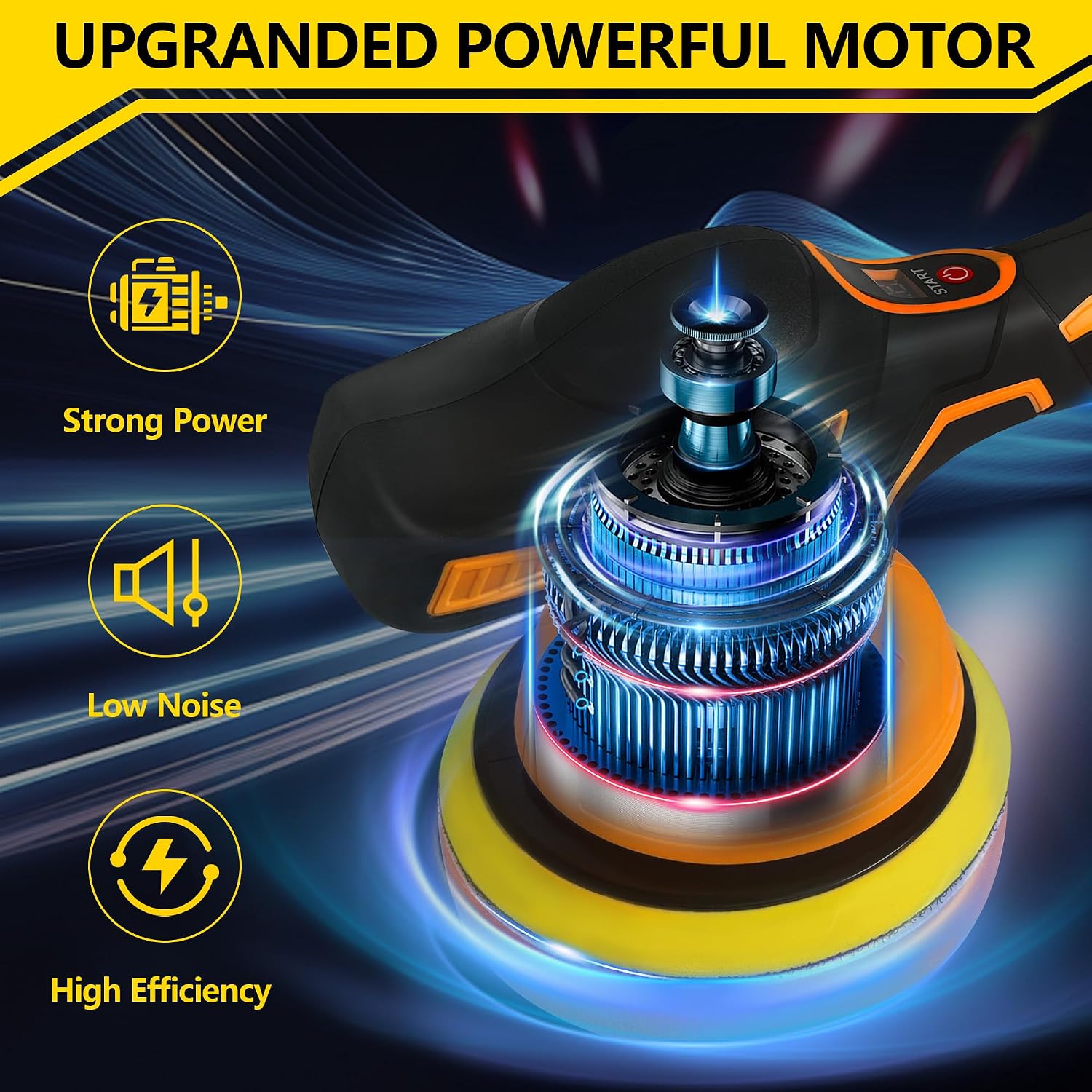 Cordless Car Buffer Polisher kit - 2Pcs 2000mAh 21V Battery, 6 Inch Portable Orbital Buffer Polisher Kit, 8 Variable