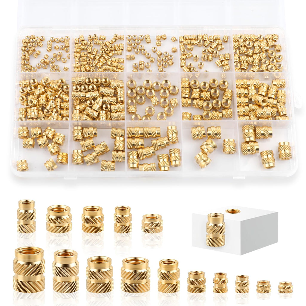420 Pcs Brass Threaded Inserts for 3D Printing, M2 M2.5 M3 M4 M5 M6