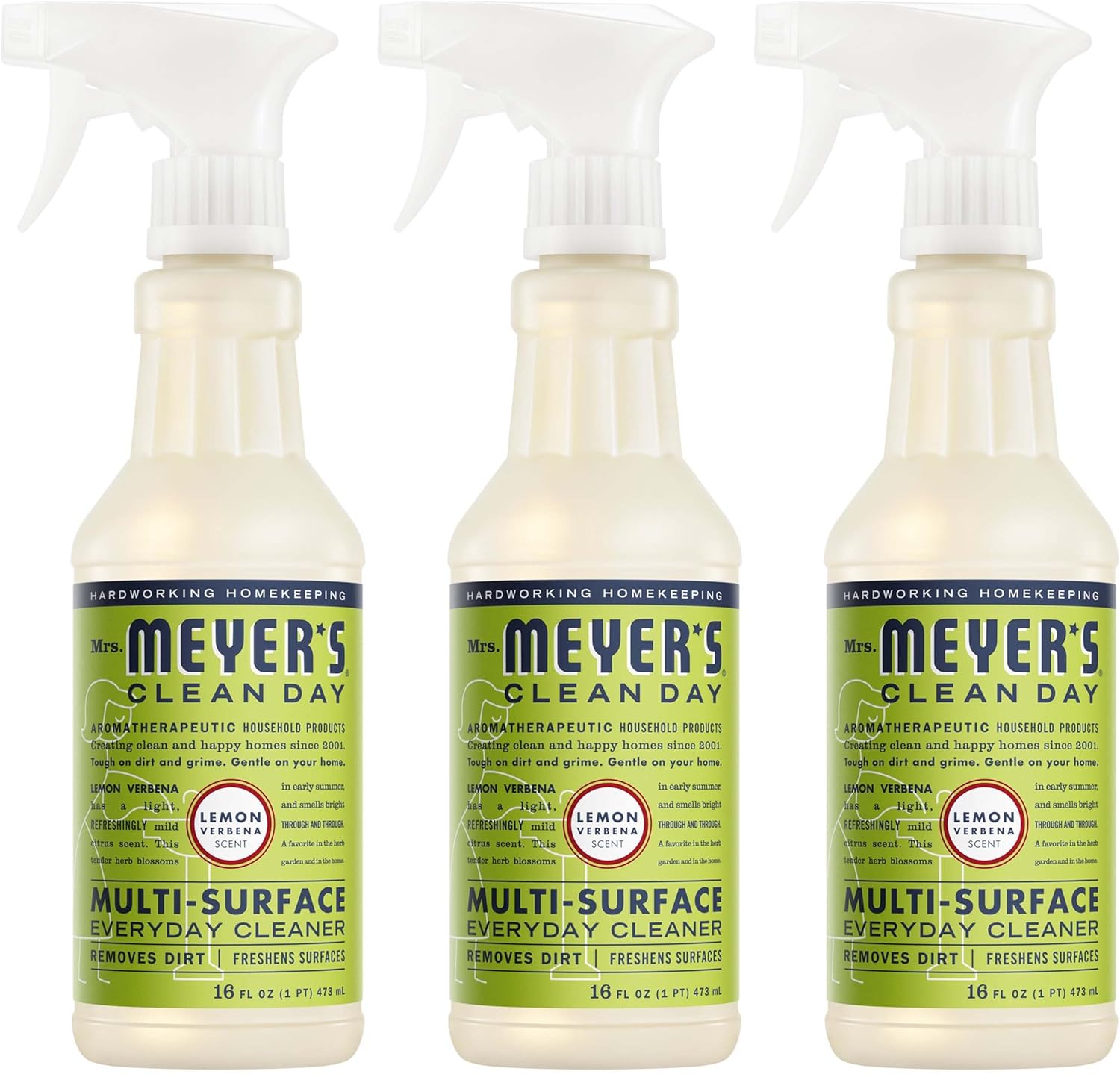CLEAN DAY All-Purpose Cleaner Spray, Cruelty Free Formula, Lemon Verbena, 16 fl. oz - Pack of 3