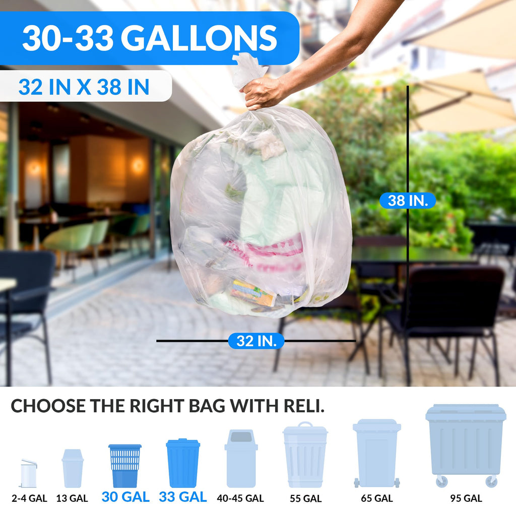 30-33 Gallon Trash Bags Heavy Duty