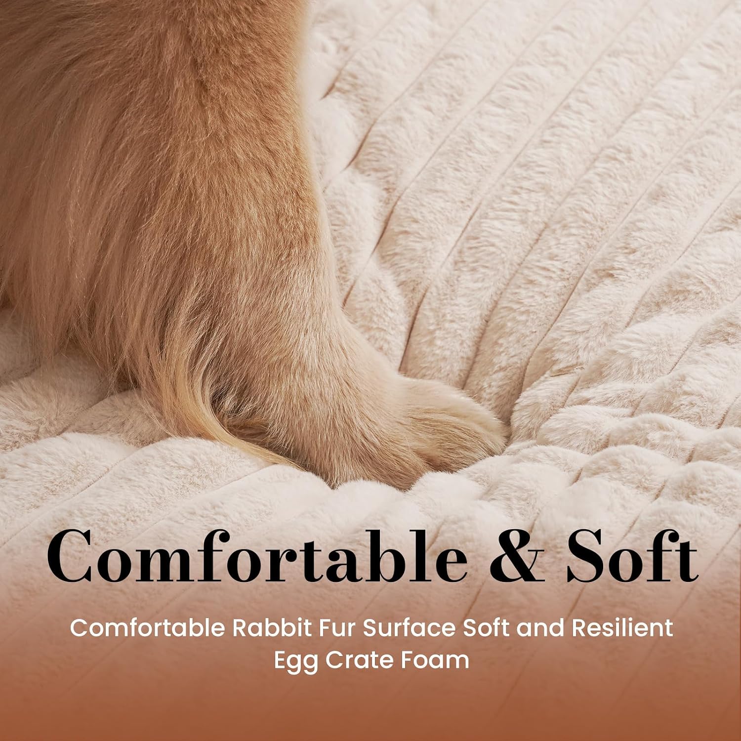 Dog Beds for Large Sized Dog, Orthopedic Pet Bed with Waterproof Lining, Soft Short Plush Surface & Egg Crate Foam