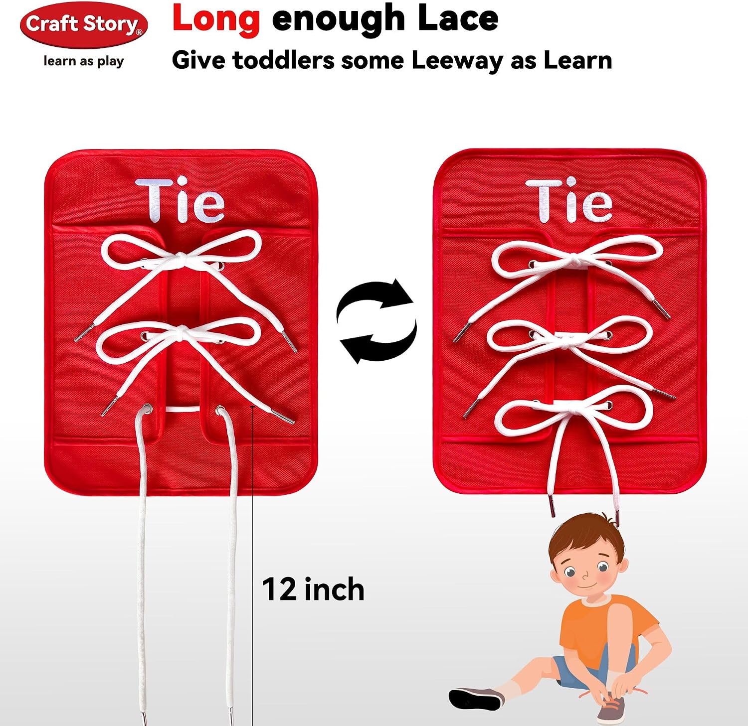 Toddlers Montessori Toys Busy-Board for 3 4 5 Year Girls Boys Gifts, Sensory Basic-Life-Kills Shoe-Tying Practice for