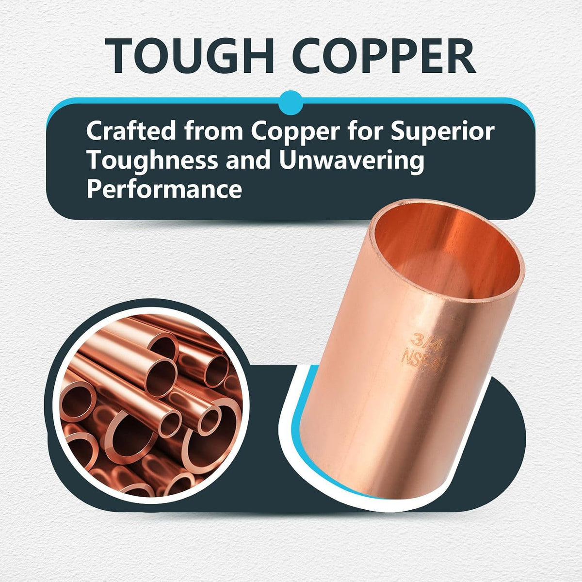 30Pack Seelink Copper Fittings, 3/4" C x C Coupling No Stop(COPPER033-30)