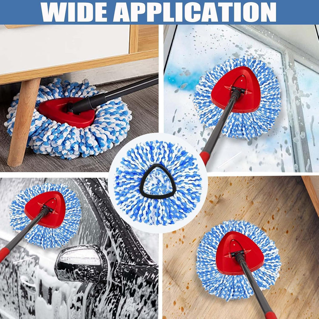 4-Pack Spin Mop Replacement Head for O-Ceda RinseClean Spin Mop Refill 2-Tank System Microfiber Deep Cleaning Machine