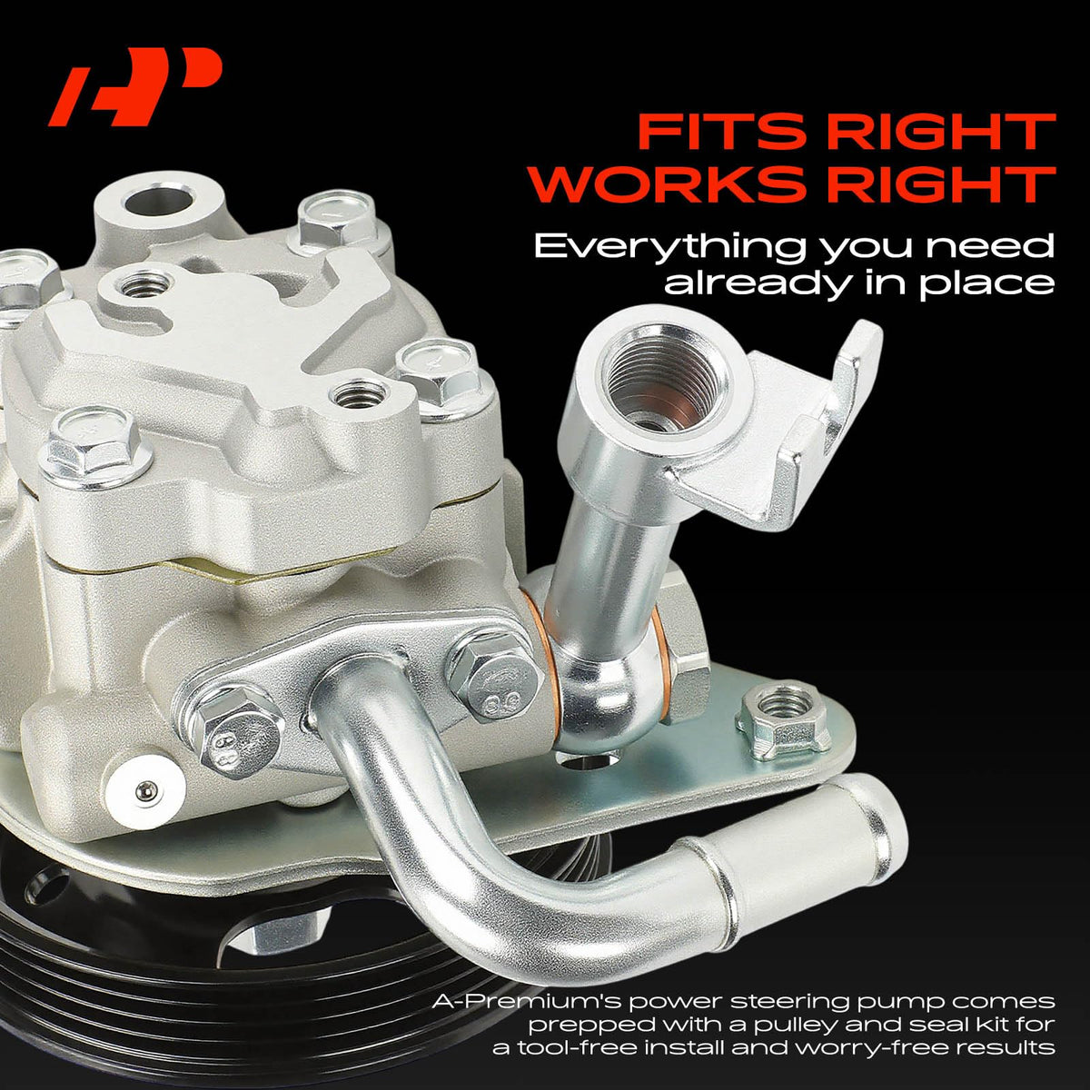 A-Premium Power Steering Pump, with Pulley & Bracket & Compatible with