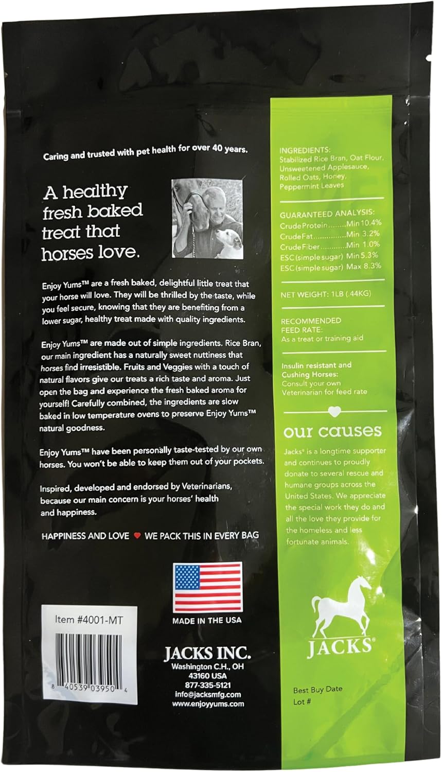 Mint Horse Treats – 1 lb Bag – All-Natural, Low Sugar, Heart-Shaped Baked Biscuits – Peppermint & Honey Flavor –
