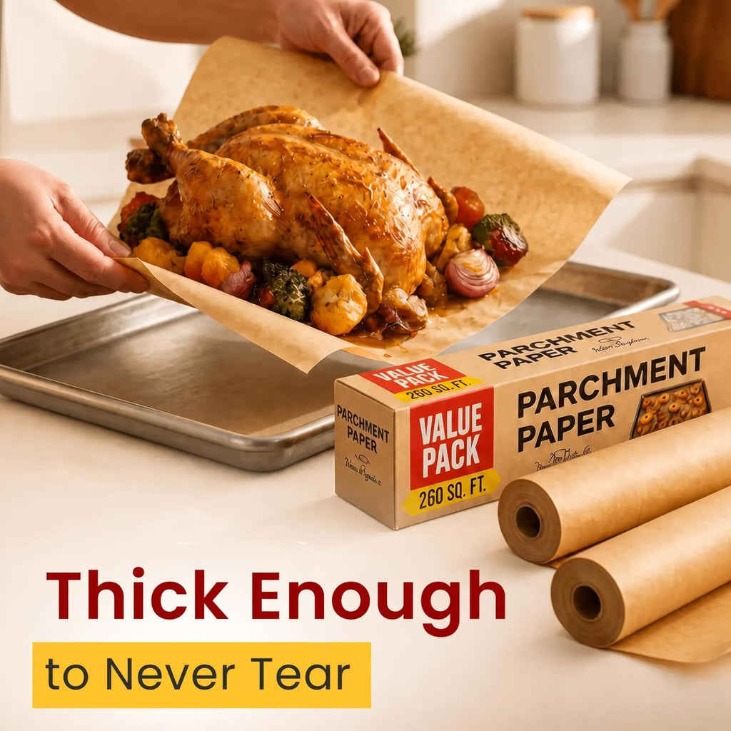 Unbleached Parchment Paper for Baking – 2-Pack 520 Sq.Ft Total