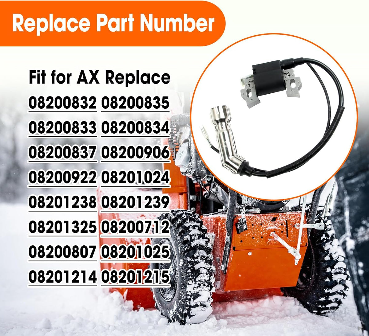 20001042 Ignition Coil Fit for Snow Blowers Lawn Mowers Ariens 136cc 208cc