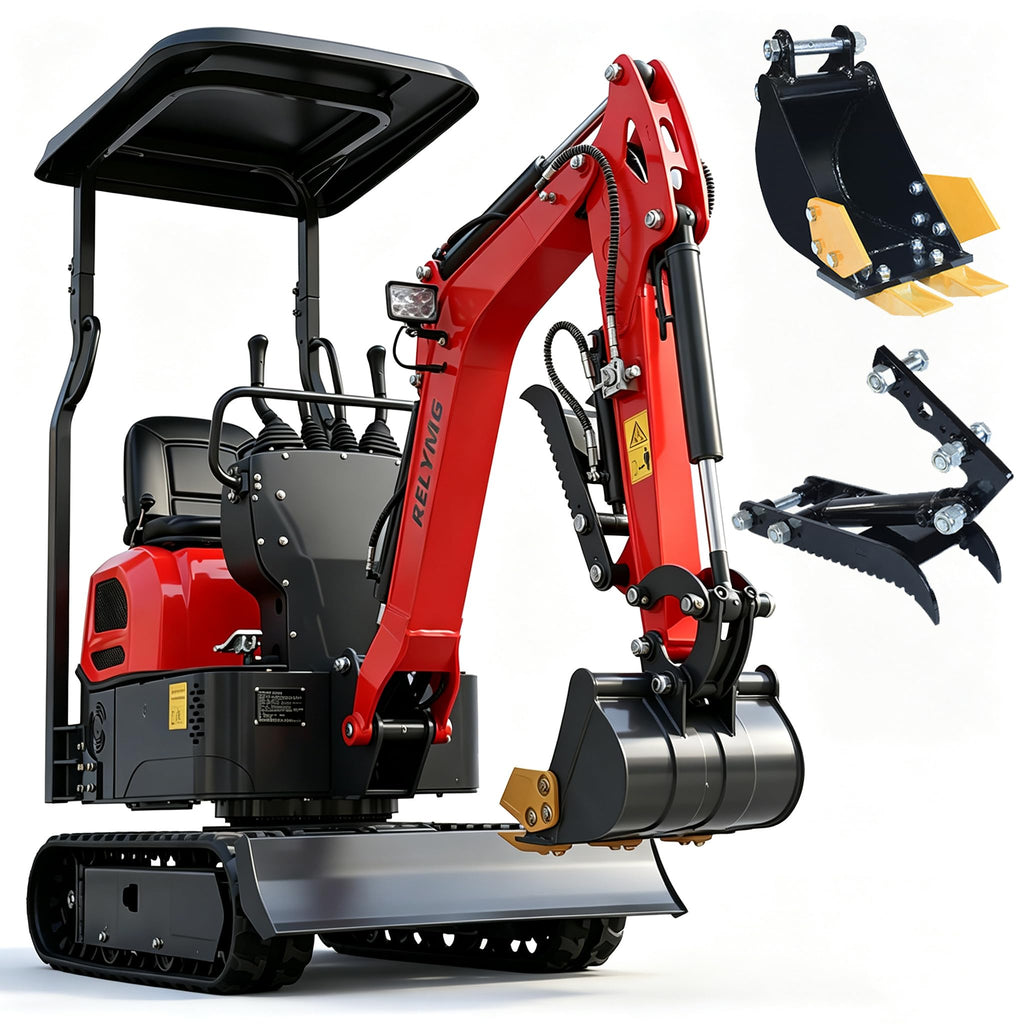 Mini Excavator,1.2 Ton Mini Digger,13.5HP B&S Gasoline Engine,EPA Certified,Compact Rubber Tracked Excavator