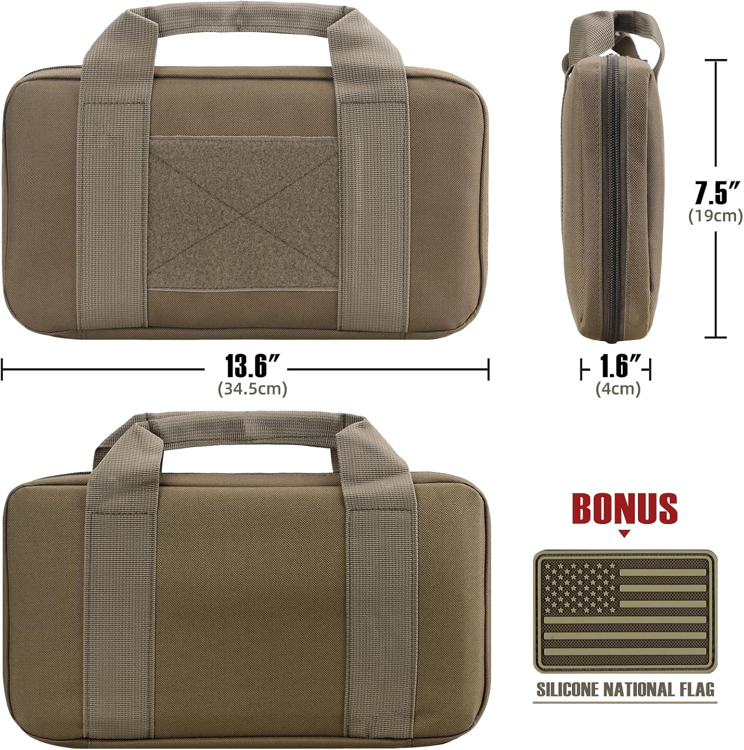 Tactical Pistol Gun Case, Padded Handgun Case Double Pistol Wallet Handgun Pistol Soft Cases Rectangle Handguns Pouches
