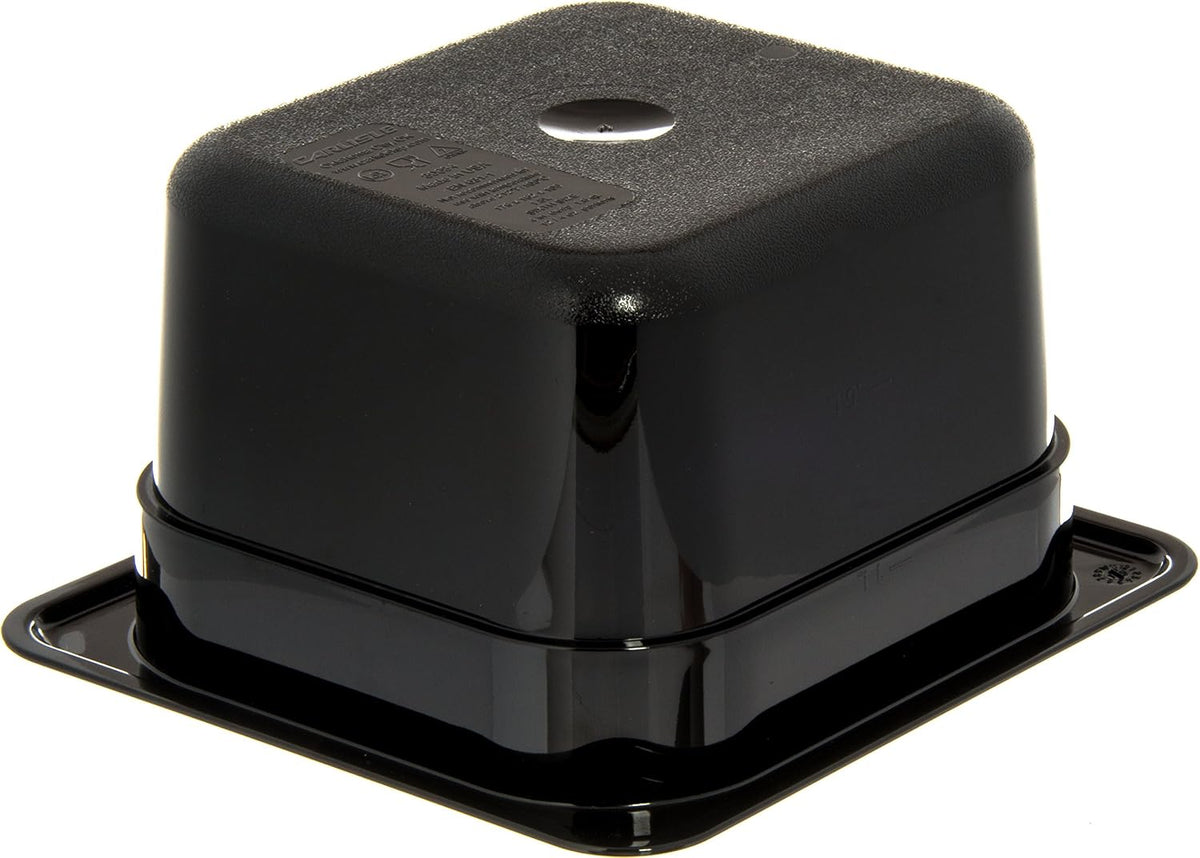 3068403-E Plastic Food Pan, 1/6 Size, 4 Inches Deep, Black