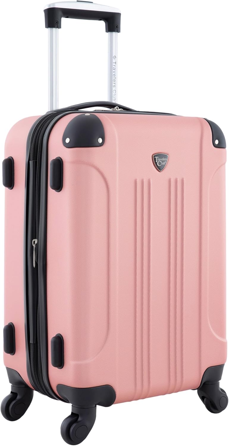 Chicago Hardside Expandable Spinner Luggage, Rose Gold, 22" Carry-On