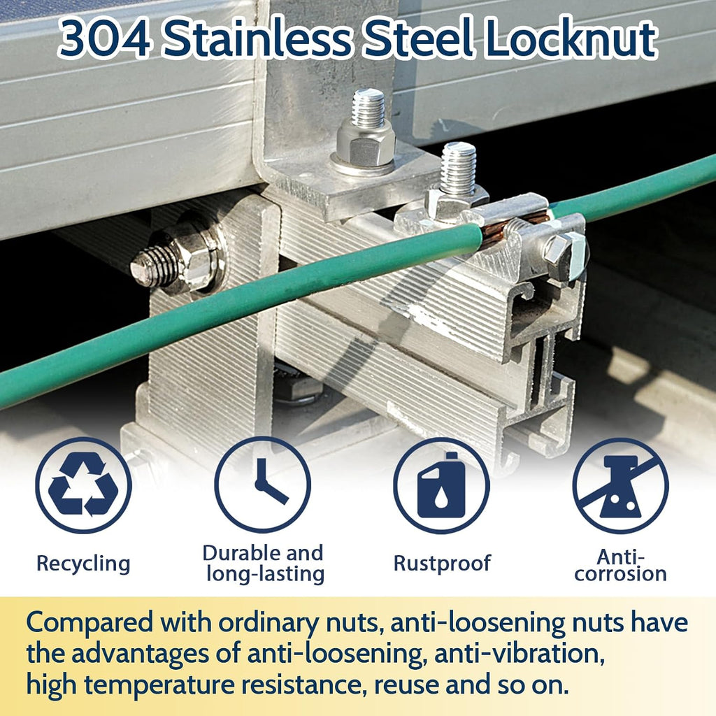 3/8-16 Lock Nut, 35Pcs Stainless Steel Nylock Insert Locking Nuts