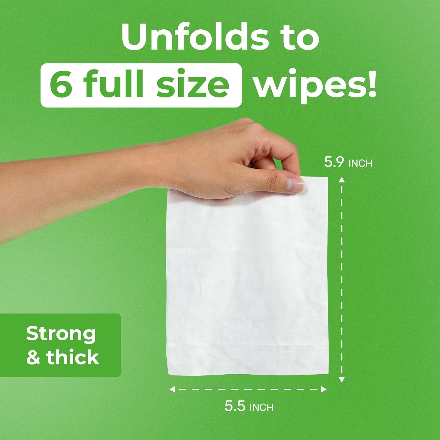 Impossibly Compact Travel Antibacterial Wipes Hand Sanitizer - 99% Water and Aloe - Safe for Sensitive Skin, Hand
