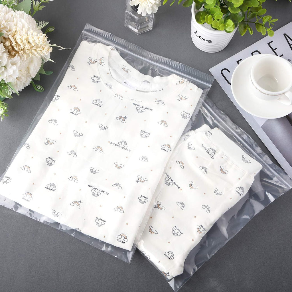 100 Pcs Clear Reclosable Zipper Storage Bags Resealable Poly Bag, S