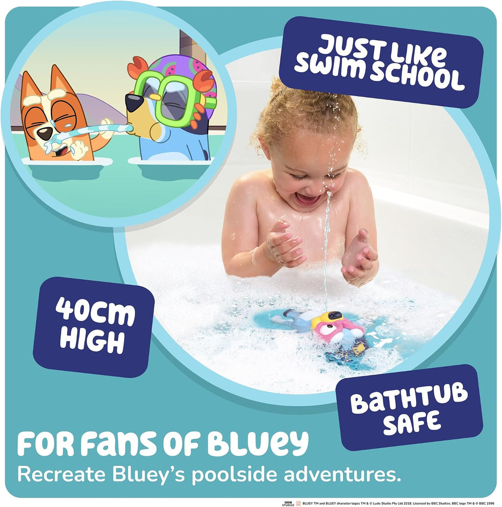 TOMY Toomies Swim School Bluey Water Toy - Floating Fountain Squirt Toy for Bathtub or Pool - Summer Toddler Swimming