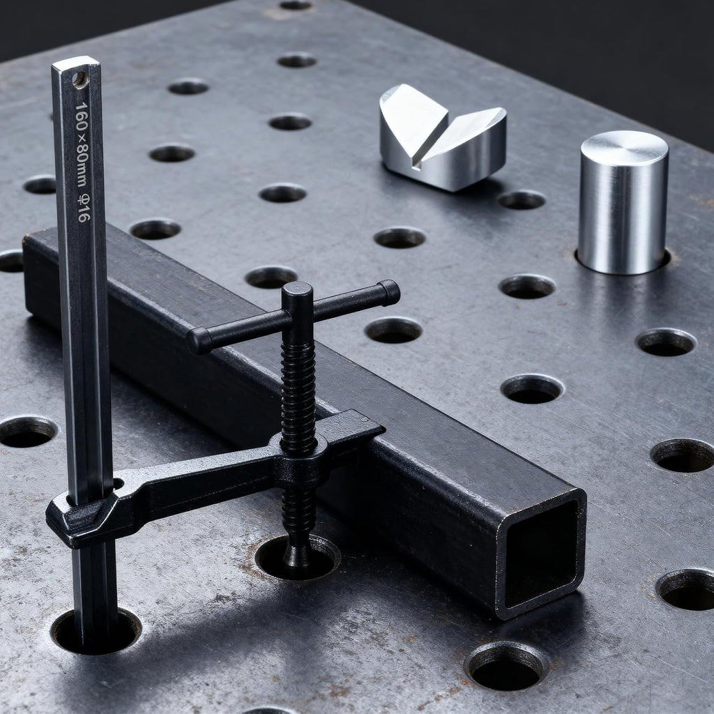 2 Pcs Welding Fixture with T-handle 12 Pcs 5/8 Inch Welding Table Fixture Pin Set Maximum Opening 6-1/2 Inch Throat