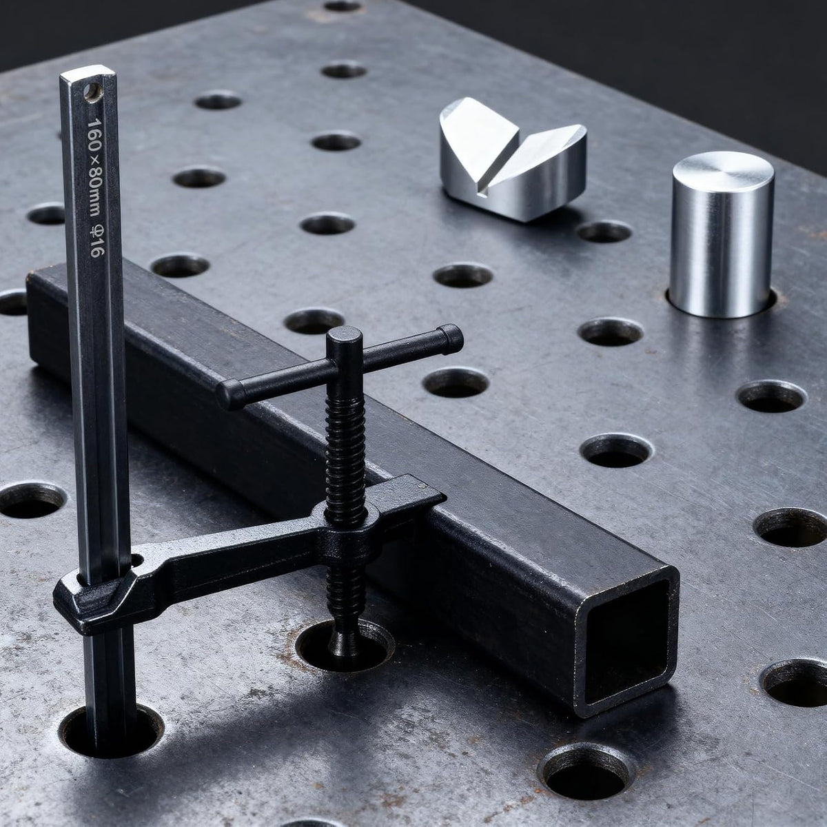 2 Pcs Welding Fixture with T-handle 12 Pcs 5/8 Inch Welding Table Fixture Pin Set Maximum Opening 6-1/2 Inch Throat