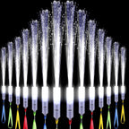 144 Pieces White Fiber Optic Wands Bulk LED Wedding Sparklers Send off Light up Wand Sticks with 3 Modes Flashing for