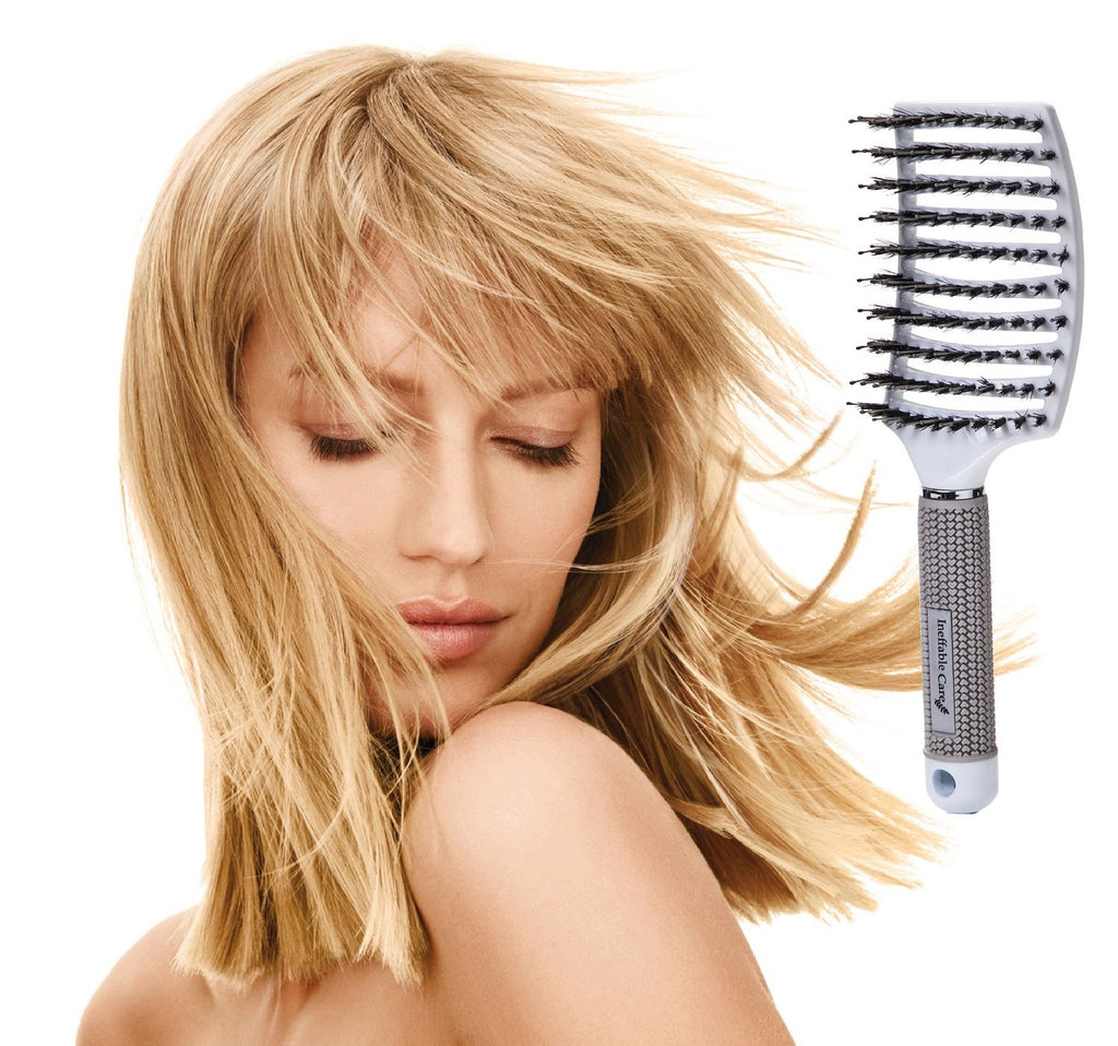 Boar Bristle Hair Brush set – Curved and Vented for Wet and Dry Detangling Hair Brush for Women Long, Thick, Thin