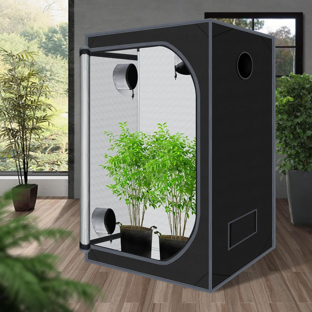 4x4 Grow Tent 48"x48"x78" 600D Mylar Hydroponic Growing Tents for Plant | Observation Window, 100% Reflective Mylar