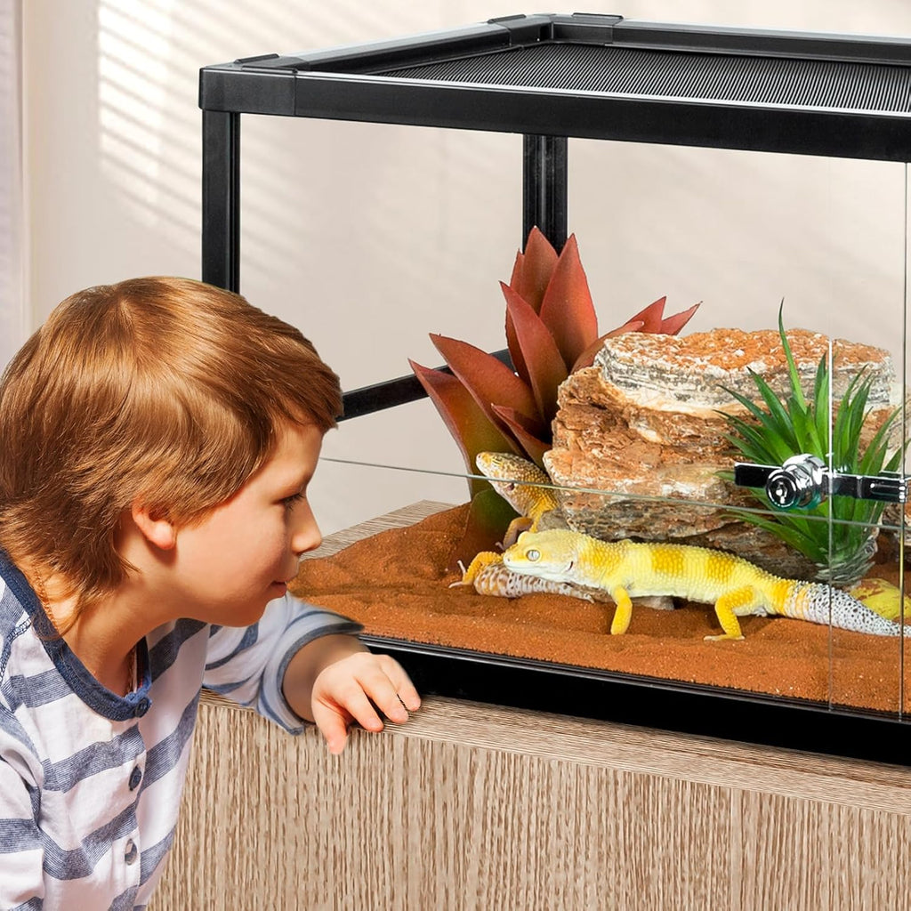 20 Gallon Reptile Tank, 30" x 12" x 12" Reptile Terrarium, Top Screen Ventilation, Sliding Door, Cable & Fogger Pass