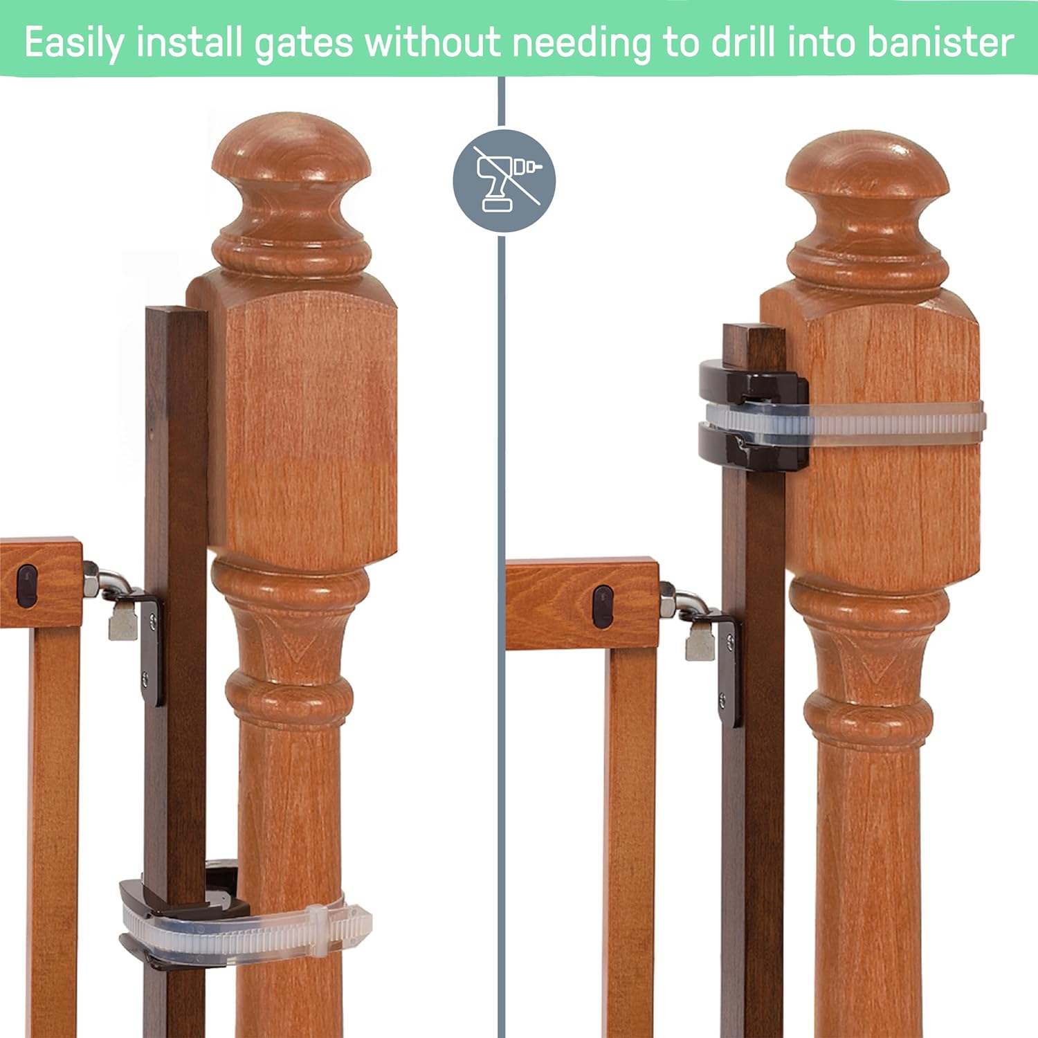 Summer Infant Banister to Banister Gate Mounting Kit - Fits Round or Square Banisters, Accommodates Most Hardware &