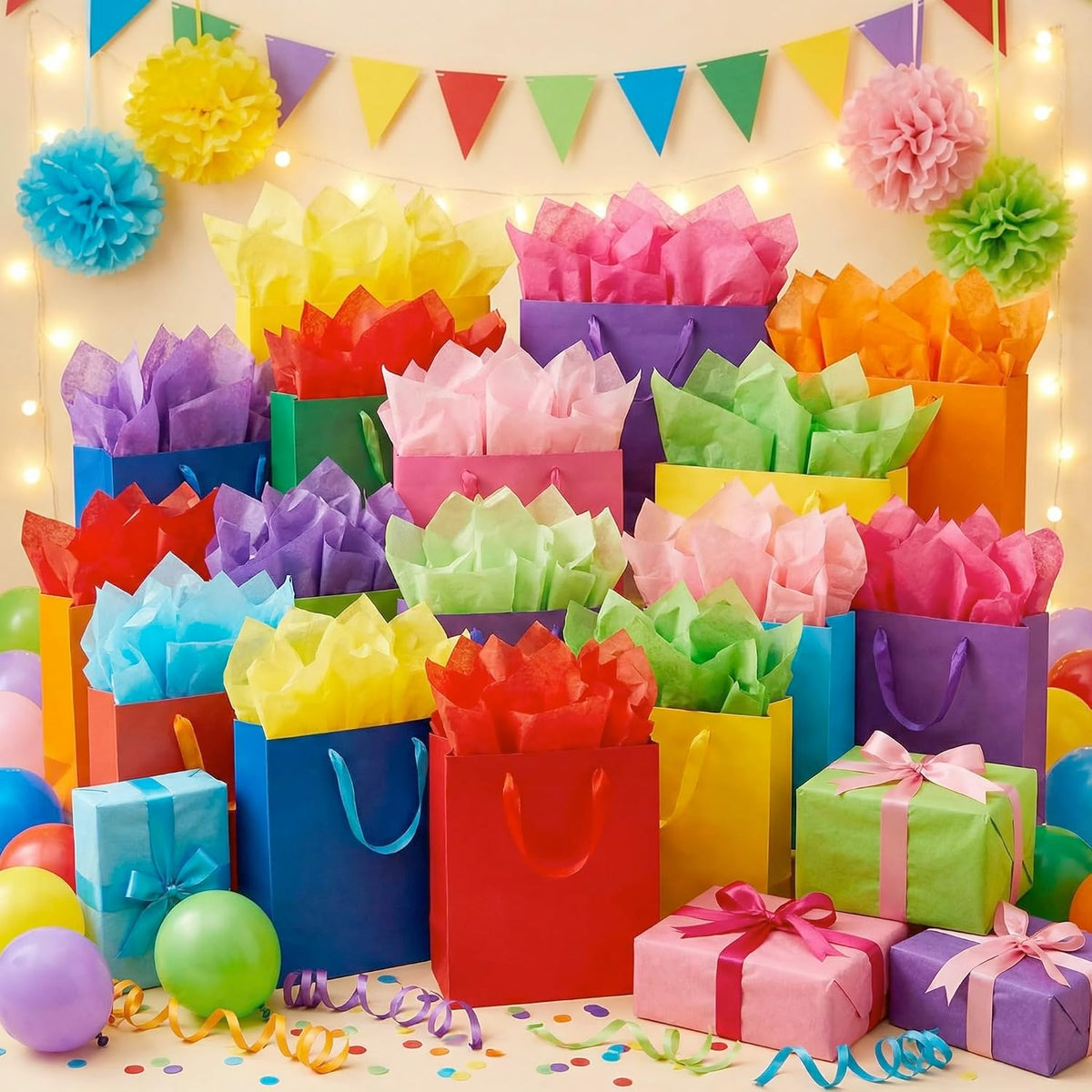 150 Sheets Colored Tissue Paper Bulk in 30 Colors 14x20 Inch