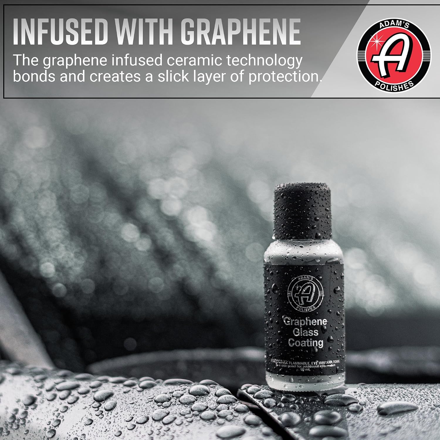 Graphene Glass Coating (30ml) - Advanced Rain Windshield Water Repellent for Cars, Shower Doors Mirrors and Other