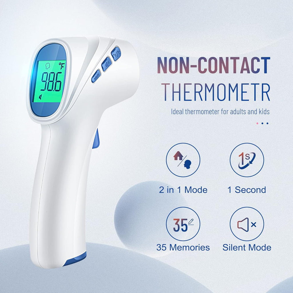 Forehead Thermometer for Adults and Kids, Digital Baby Thermometer with Fever Alarm, Fast Accurate Results, Home