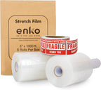 8 Pack 5in Mini Roll Stretch Film (8000ft | 1000ft/Roll) for Packing
