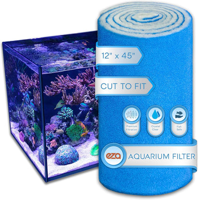 Aquarium Filter Floss for Fish Tank Filters, Aquarium Filter Pad - Media Roll for Crystal Clear Water (45 Inch Long