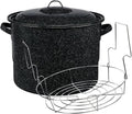 21.5 Quart Enamel Steel Water Bath Canner,Large Home Canning Pot with Lid and Jar Rack for Jam Pickles Salsa Stews