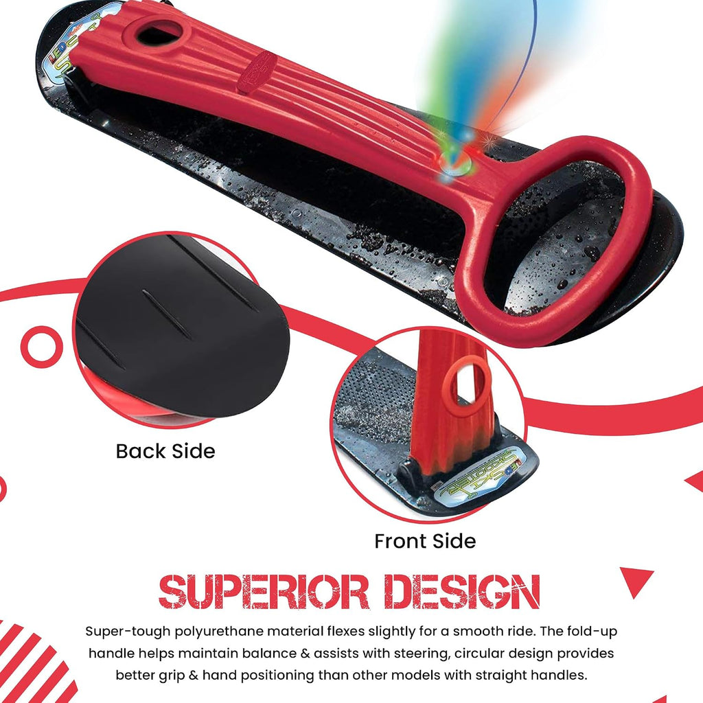 Winter Fun Foldable Snow Scooter, Ski Skooter, Snow Sled Kids Snowboard Multi-Purpose Snow Skate for Ages 8 & Up