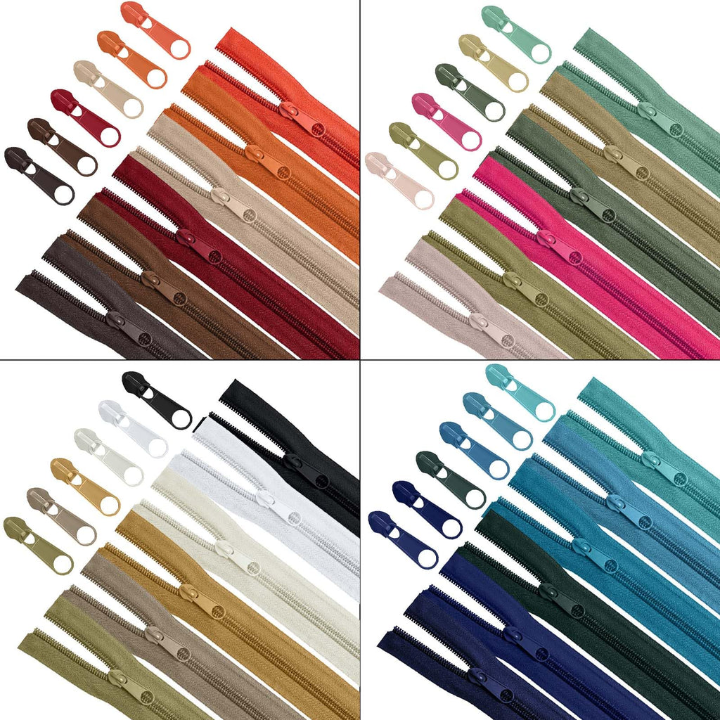 #5 Nylon Zipper for Sewing with 96 Pulls, 24yard, Dark Morandi