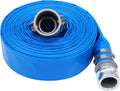 1" x 100ft PVC Lay Flat Discharge Hose With Aluminum Camlock C & E