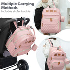 Large Diaper Bag Backpack with Changing Station, Pink