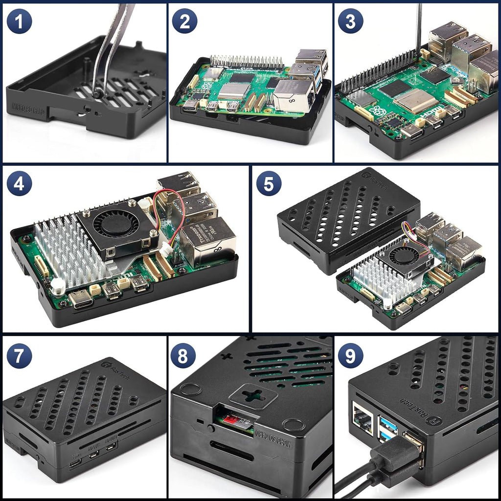 RasTech Accessories Kit for Raspberry Pi 5 Case with Active Cooler Compatible with Pi 5 16GB/8GB/4GB/2GB Board