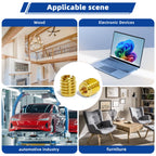 Threaded Inserts for Wood, Installation Kit, Brass, Includes M6-1.0 Knife Thread Inserts (10pcs), Drill, Installation Tool