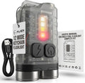 900 Lumens Rechargeable LED EDC Flashlight - Mini Keychain Pocket Torch | Glow-in-the-dark body, strong tail magnet