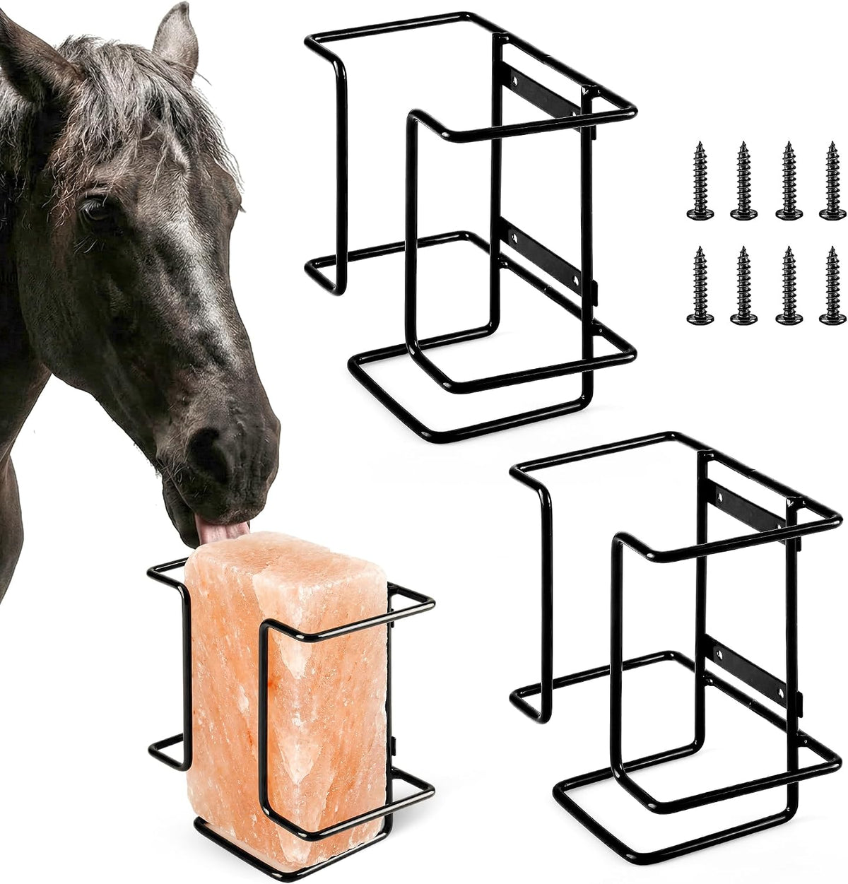2 Pcs Salt Block Holder for Deer Blocks,Rust Resistant Mineral Block Holder,Salt Lick Block Holder for Horses Deer