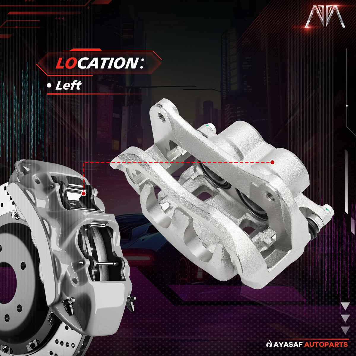 MAYASAF 19B6274 Front Left Driver Side Disc Brake Caliper Assembly