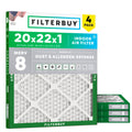 20x22x1 Air Filter MERV 8 Dust & Allergy Defense (4-Pack)