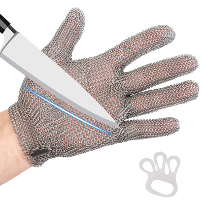 Cut Resistant Glove, Food Grade Stainless Steel Chainmail Glove Butcher Glove for Cutting Meat Oyster Shucking